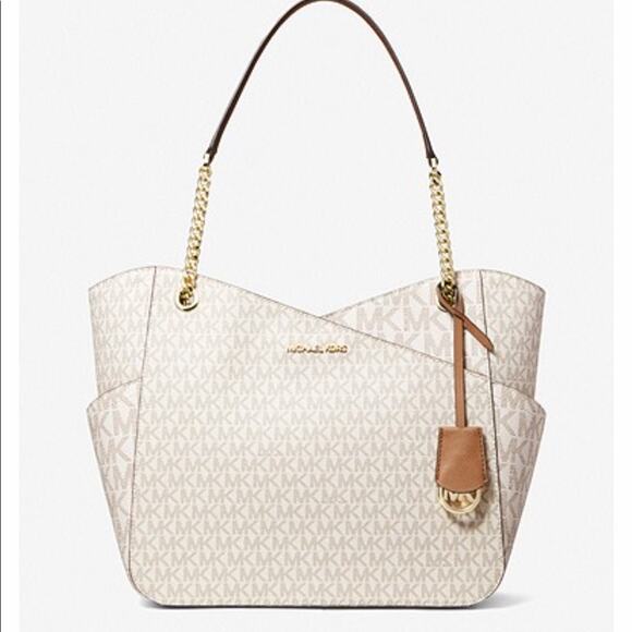 Michael Kors Cream and Brown Shoulder Bag - Picture 3 of 16